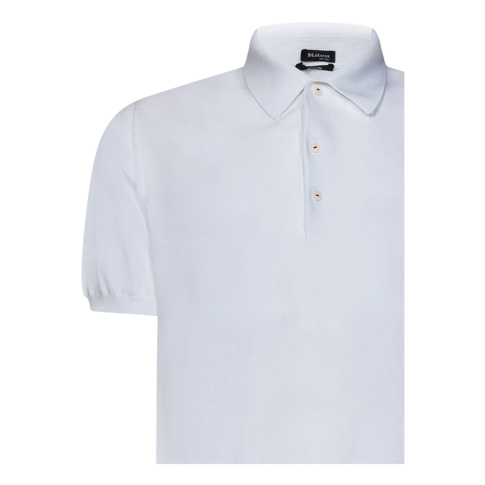 Kiton Witte T-shirts en Polos met Drieknoopssluiting White Heren