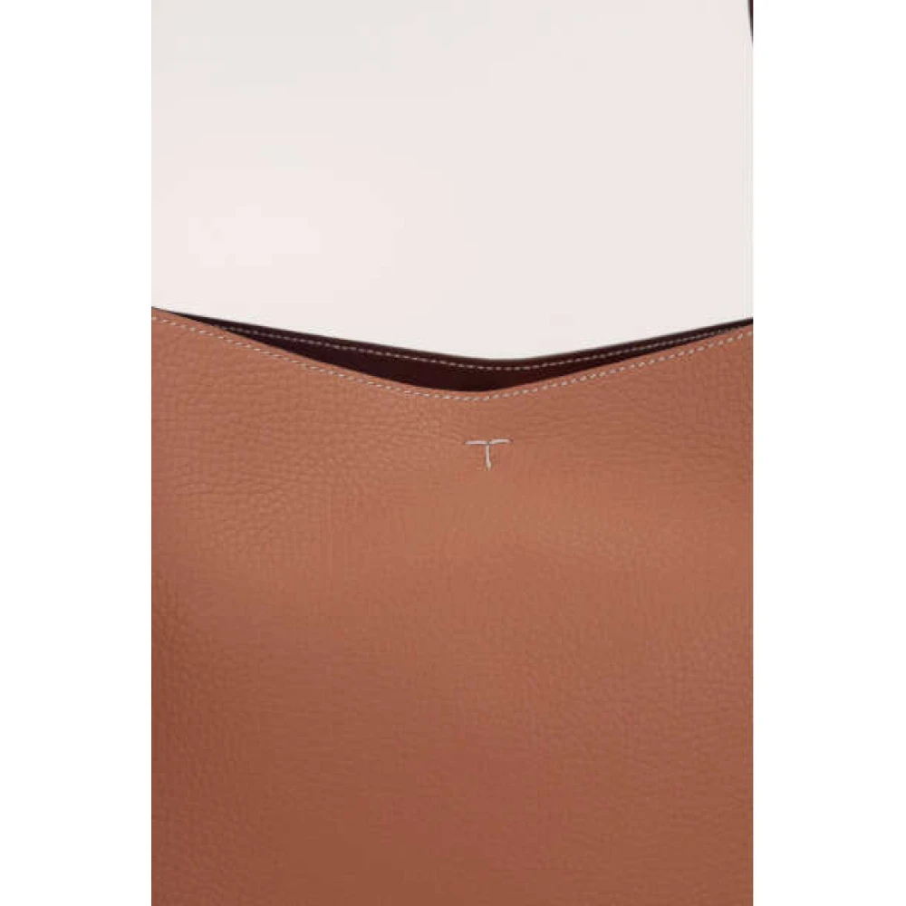 TOD'S Bruine Leren Bucket Tas met Zilveren Hardware Brown Dames
