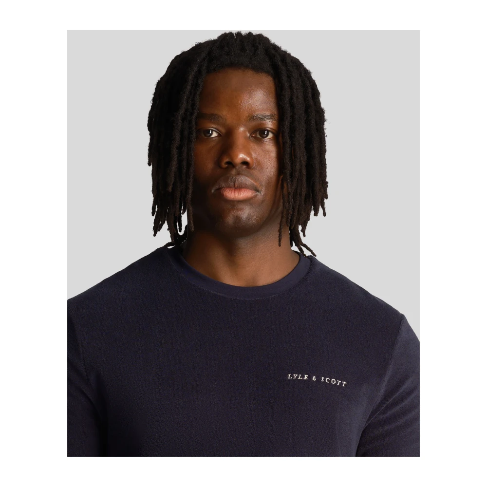 Lyle & Scott Badstof T-shirt voor mannen Blue Heren