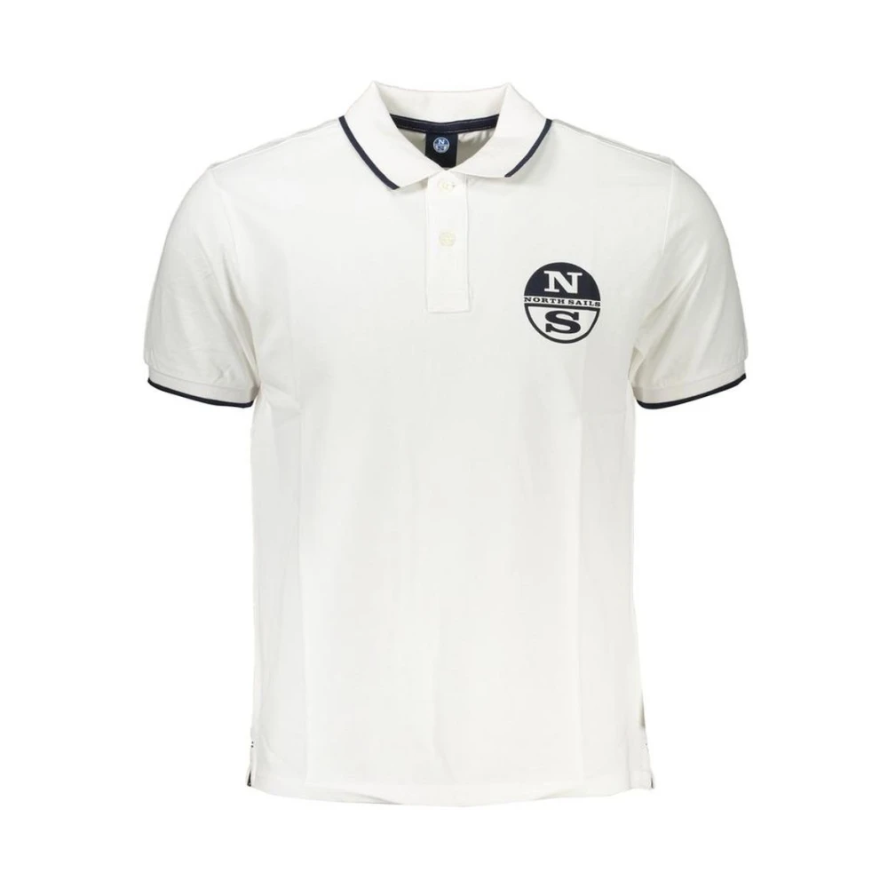 North Sails Uomo Bianco Uomini, Maglietta, White Cotton Men's Polo Shirt, (M) - Immagine 3