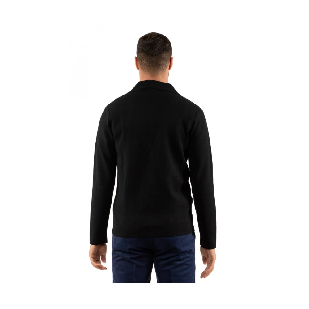 Daniele Fiesoli Heren Cardigan in Klassieke Stijl Black Heren