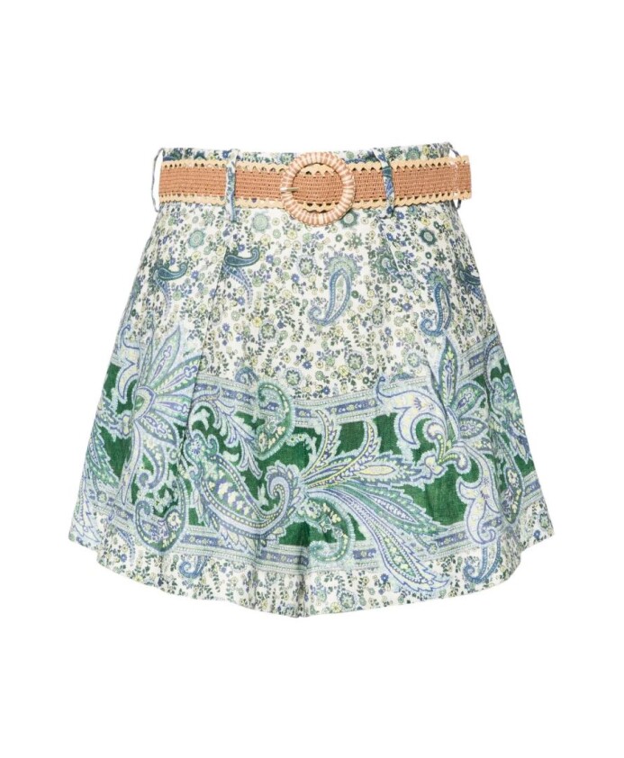 paisley-print-linen-shorts