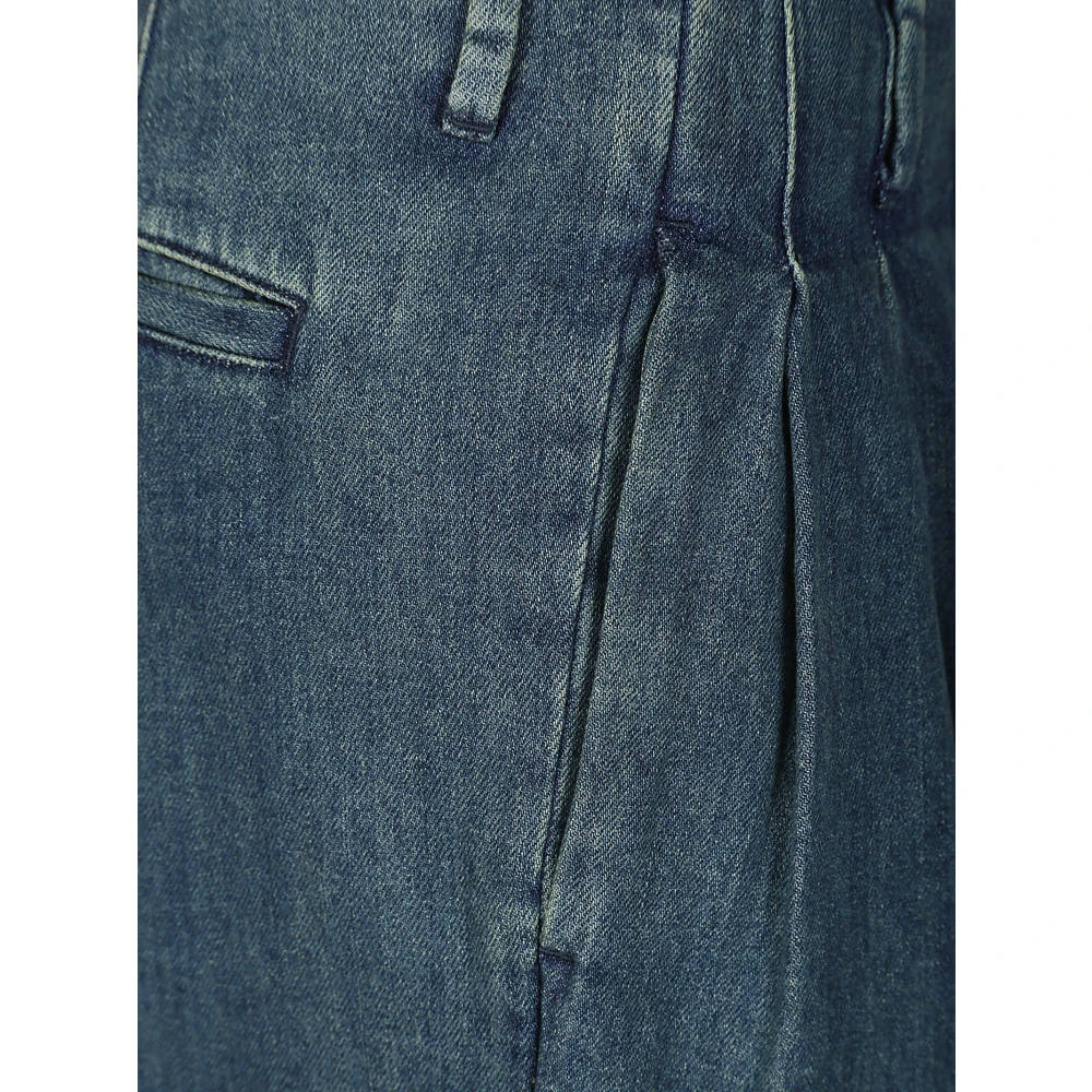 Golden Goose Wide Leg Dirty Wash Jeans Blue Dames