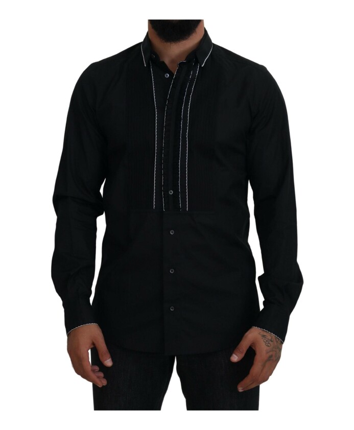 chemise-slim-fit-en-coton-noir