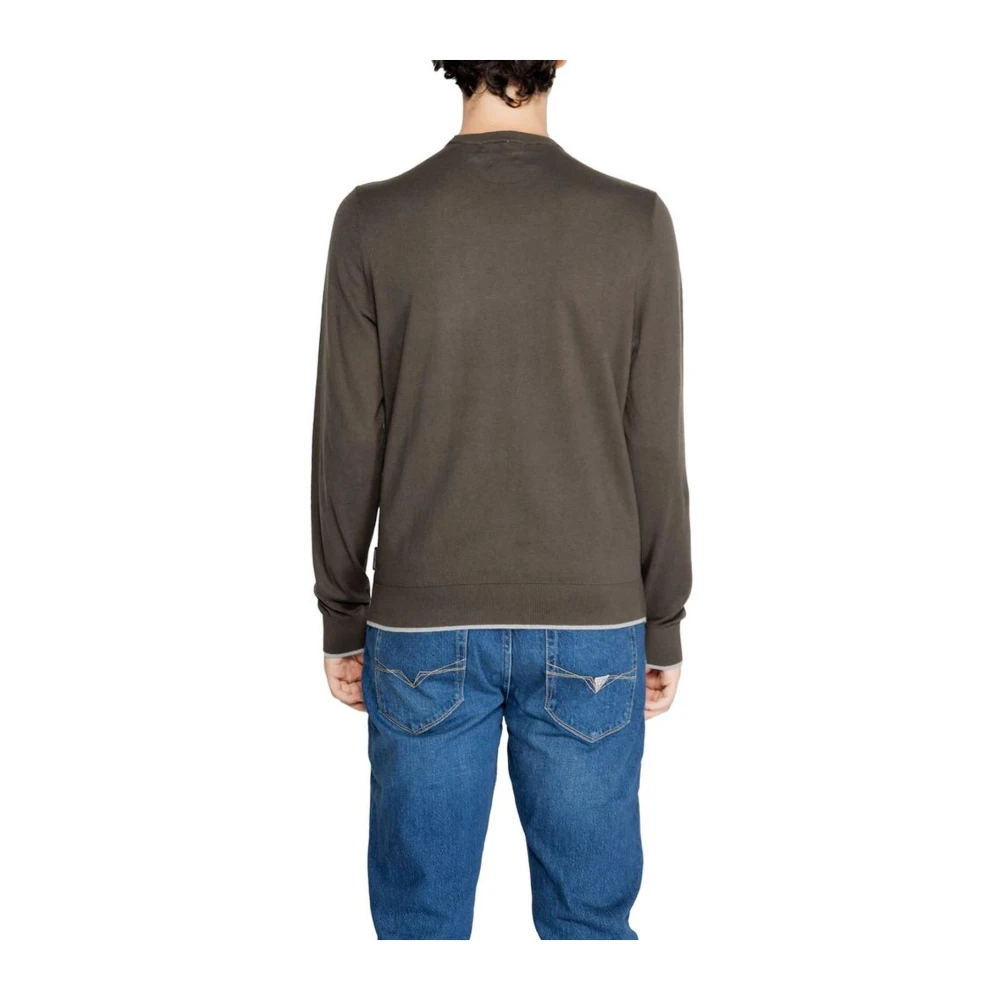 Armani Exchange Cashmere Blend Gebreid T-Shirt Green Heren