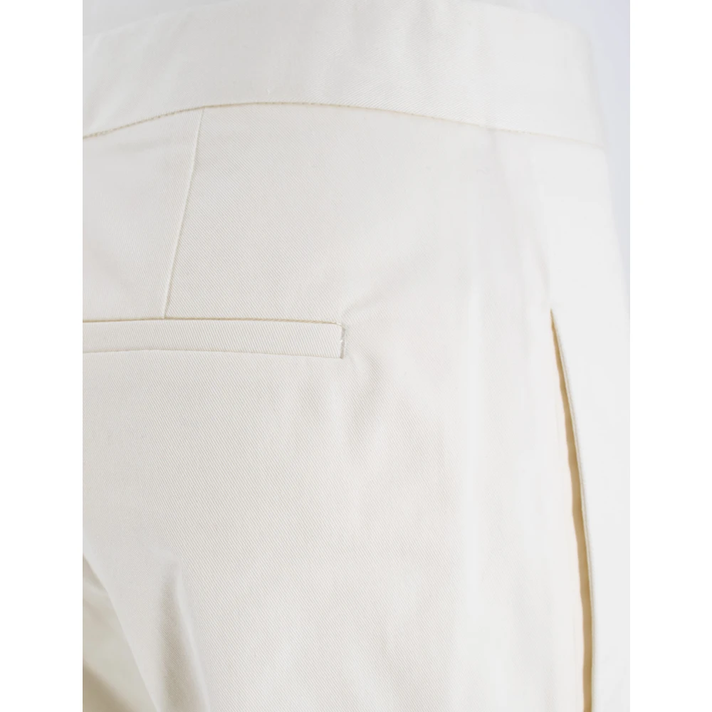 Fabiana Filippi Hoge Taille Katoenen Gabardine Broek White Dames