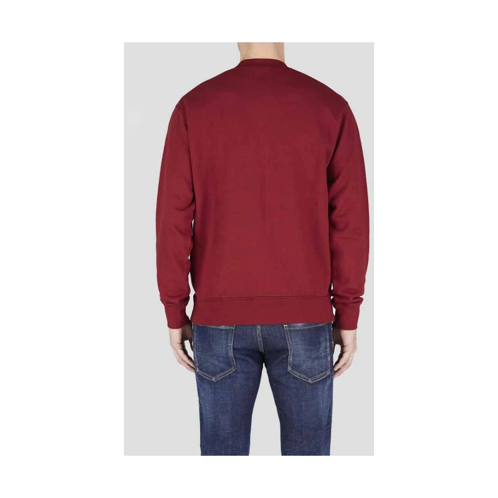 Dsquared2 Rode Katoenen Sweatshirt met Bedrukte Letters Red Heren