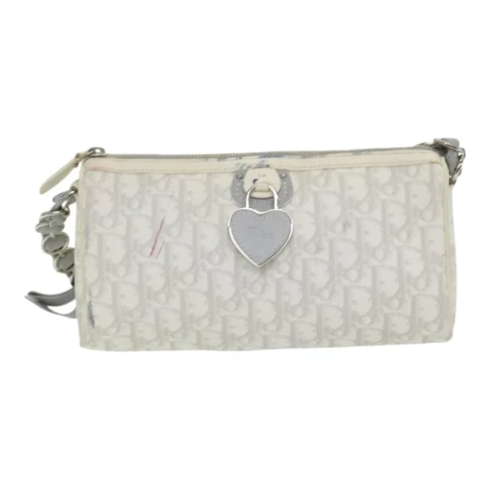 Dior Vintage Pre-owned Leather handbags White Dames