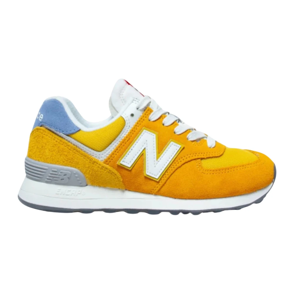 New Balance Suède Mesh Veterschoen Rubberen Zool Schoen Dames Schoenen Geel
