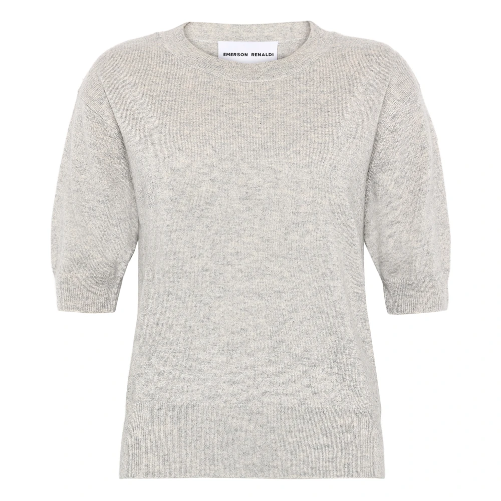 Emerson Renaldi Kasjmier Halve Mouw Crew-Neck Sweater Gray Dames