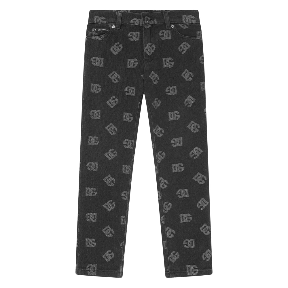 Dolce & Gabbana Men's Black Monogram Logo Skinny Jeans