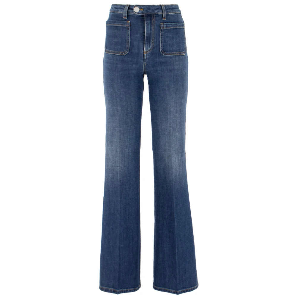 Pinko High Waisted Power Stretch Denim Jeans Blue Dames