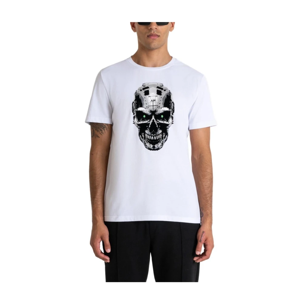 Antony Morato Cyberpunk Skull Print T-shirt White Heren
