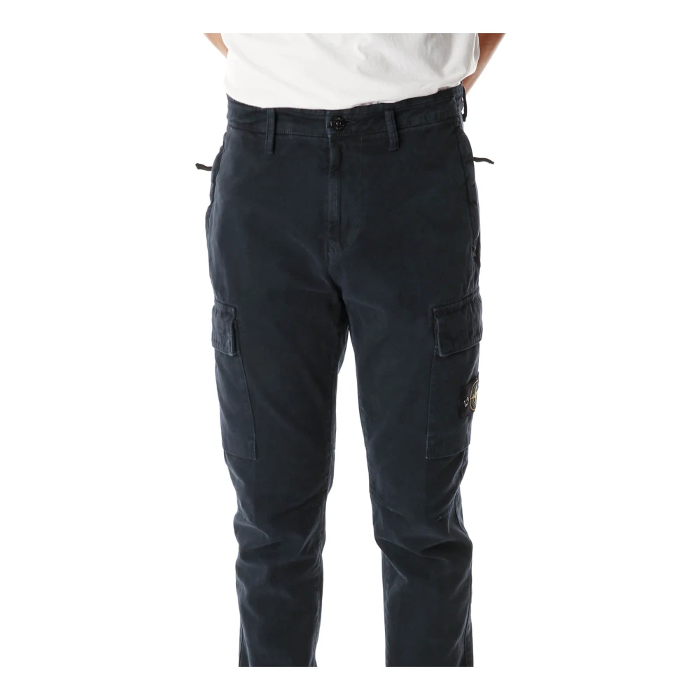 Stone Island Tapered Fit Cargo Pants Blue Heren