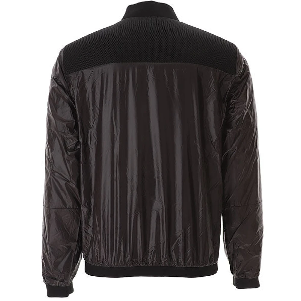 Emporio Armani EA7 Zwarte Crew Neck Zip Jas Ss24 Black Heren