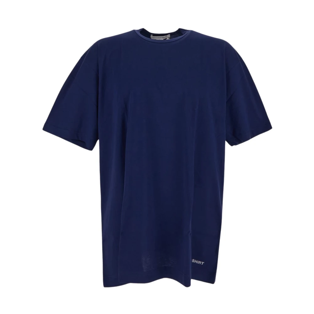 Comme des Garçons Logo-bedrukt katoenen T-shirt in blauw Blue Heren