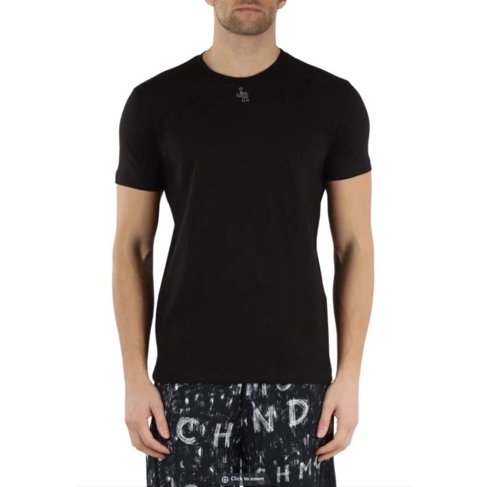 John Richmond Logo Voor Ronde Hals Korte Mouw T-shirt Black Heren