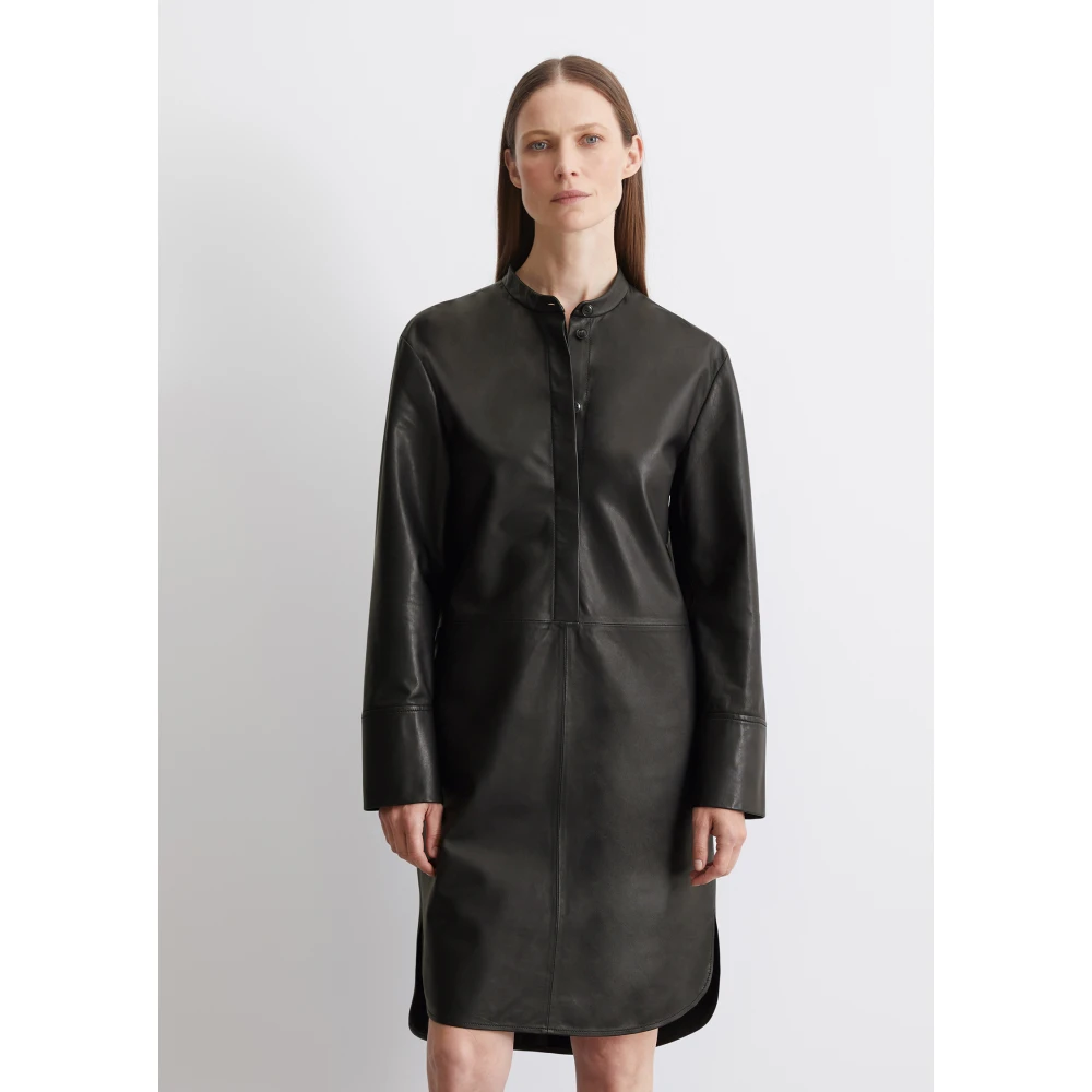 Marc O'Polo Leren jurk Black Dames