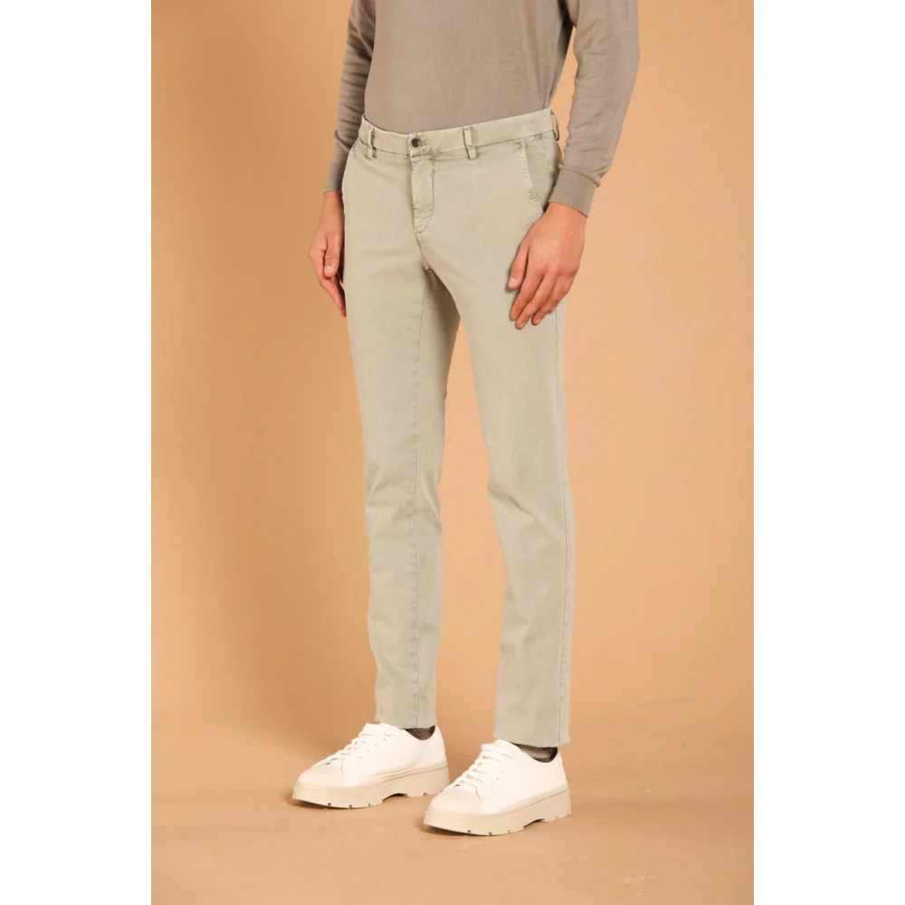 Mason's Slim Fit Gemarmerde Chino Broek Green Heren