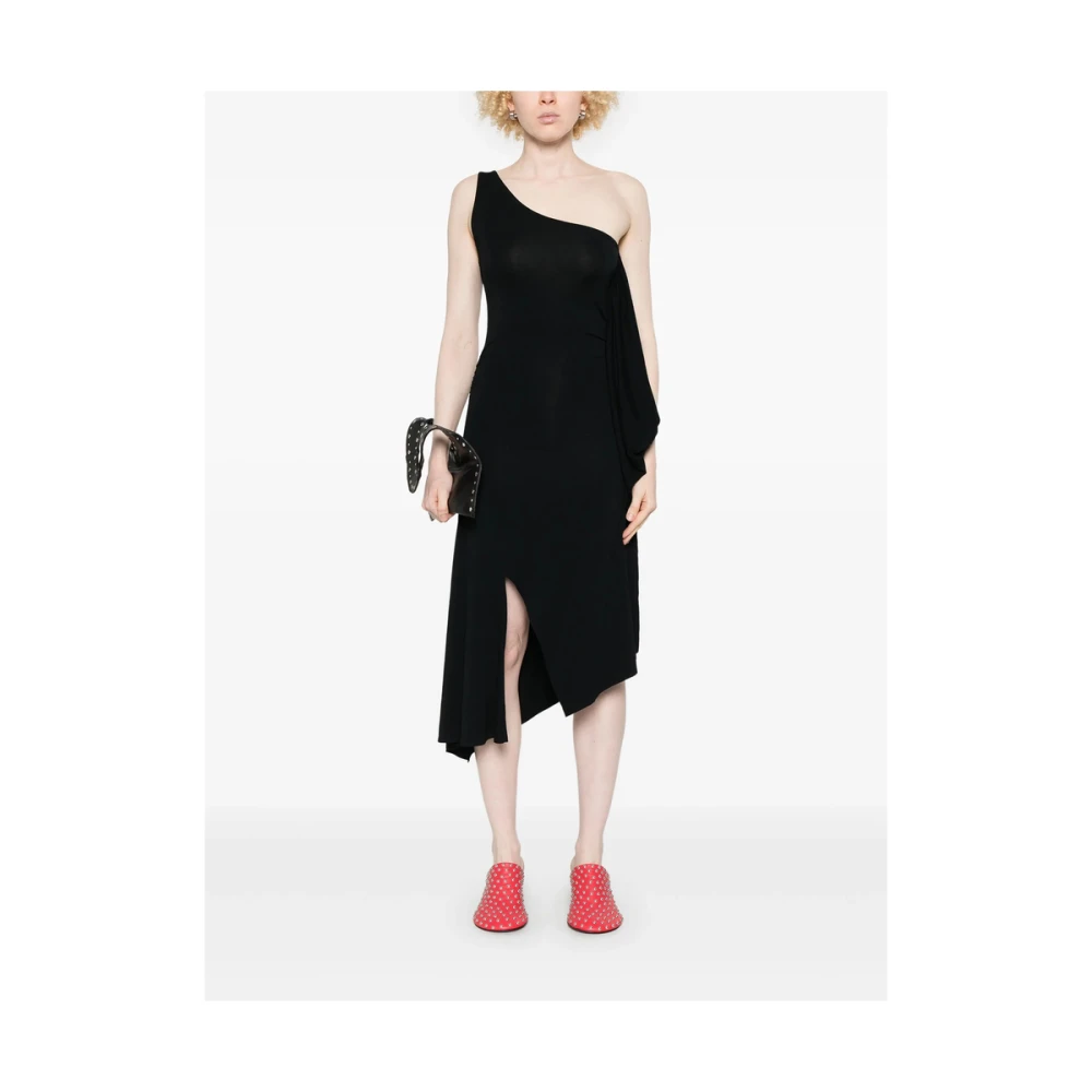 Gimaguas Zwarte Asymmetrische Jurk met Voorspleet Black Dames