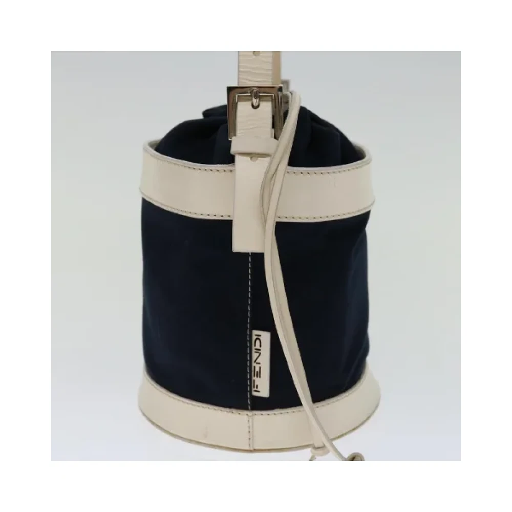 Fendi Vintage Pre-owned Cotton handbags Blue Dames