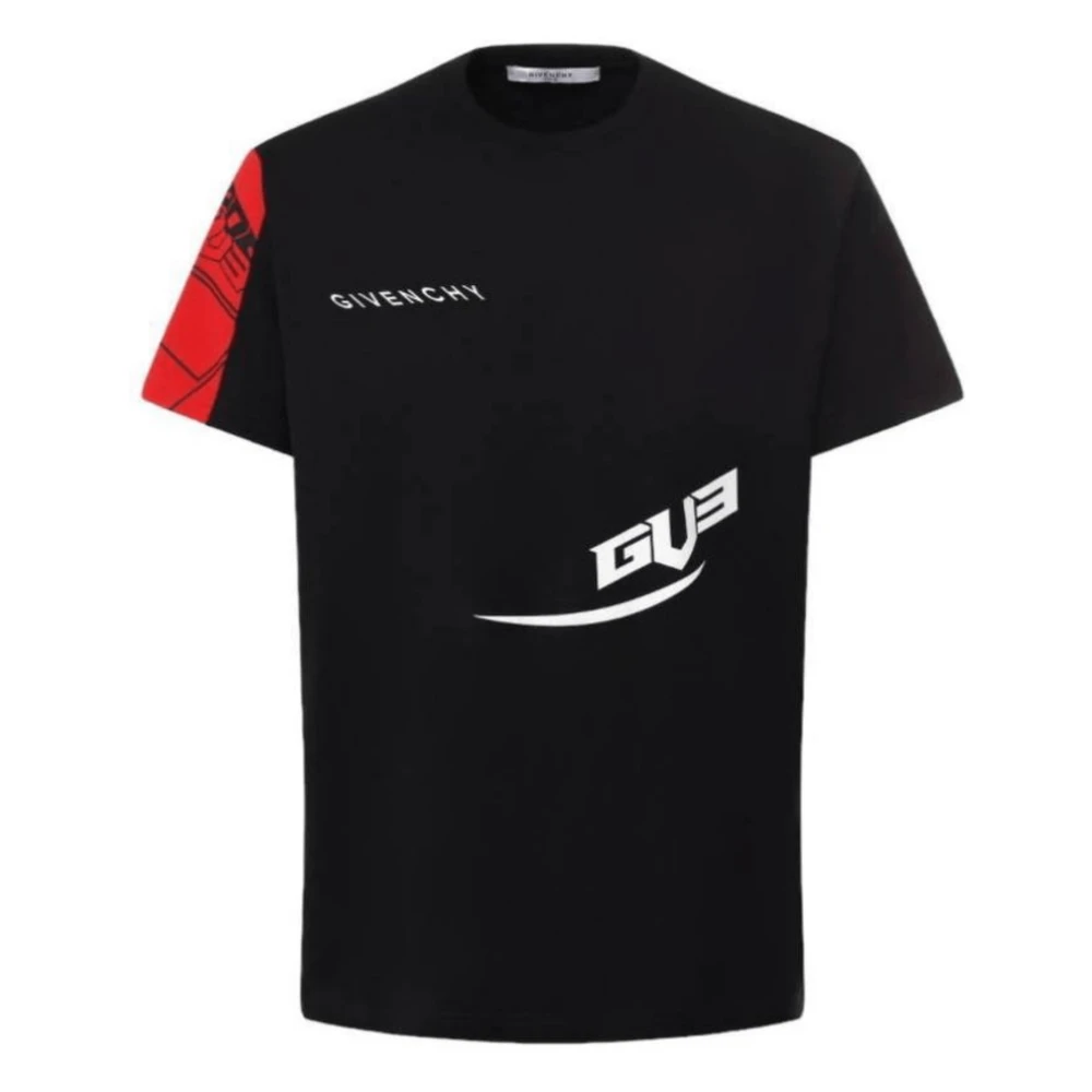 Givenchy Logo Bedrukt T-shirt in Zwart Black Heren