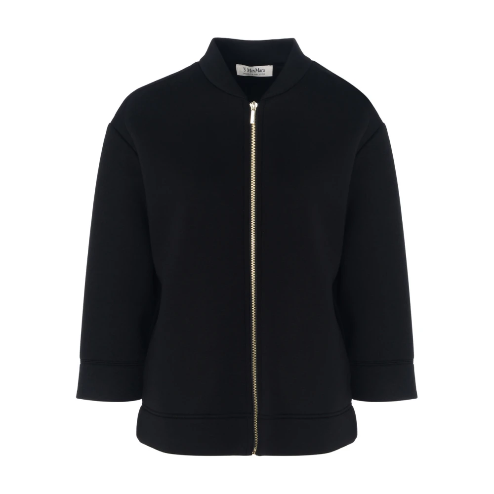 Max Mara Zwarte Viscose Jas Black Dames