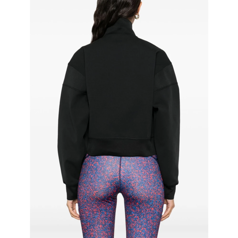 adidas by stella mccartney Zwarte Sweater met Rits en Logo Black Dames