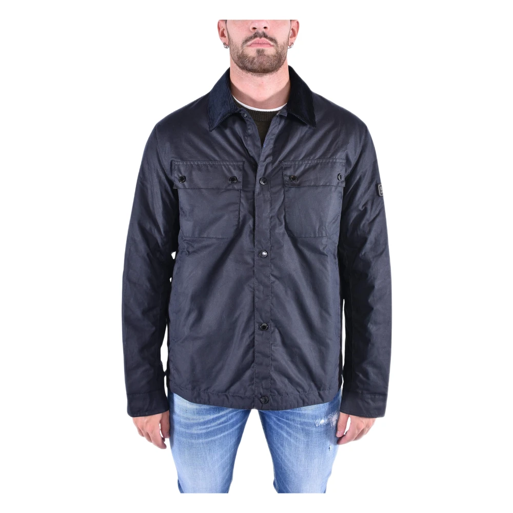 Barbour Men's Blue Light Jackets, Xl, Waxed Cotton Jacket With Quilted Lining