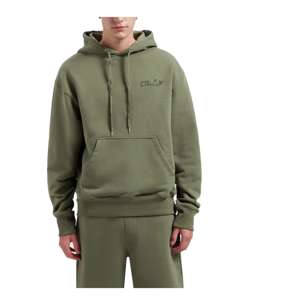 Olaf Hussein Stijlvolle Studio Hoodie voor Mannen Green Heren