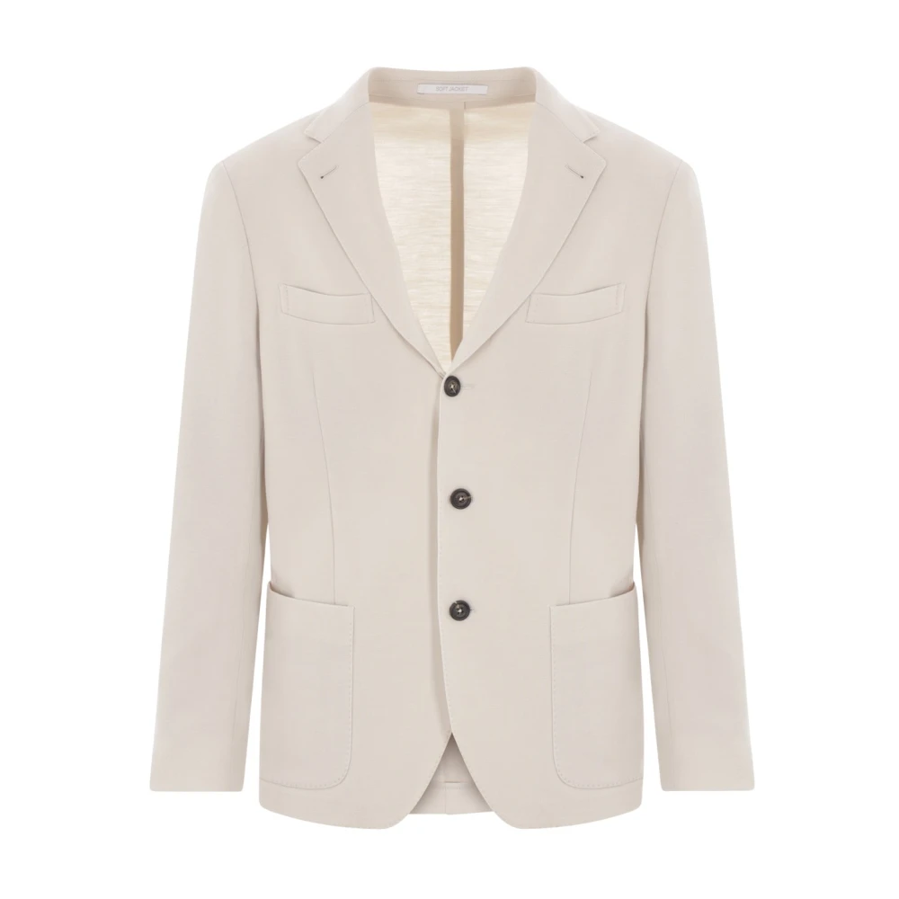Eleventy Beige Wol Jersey Jas Beige Heren