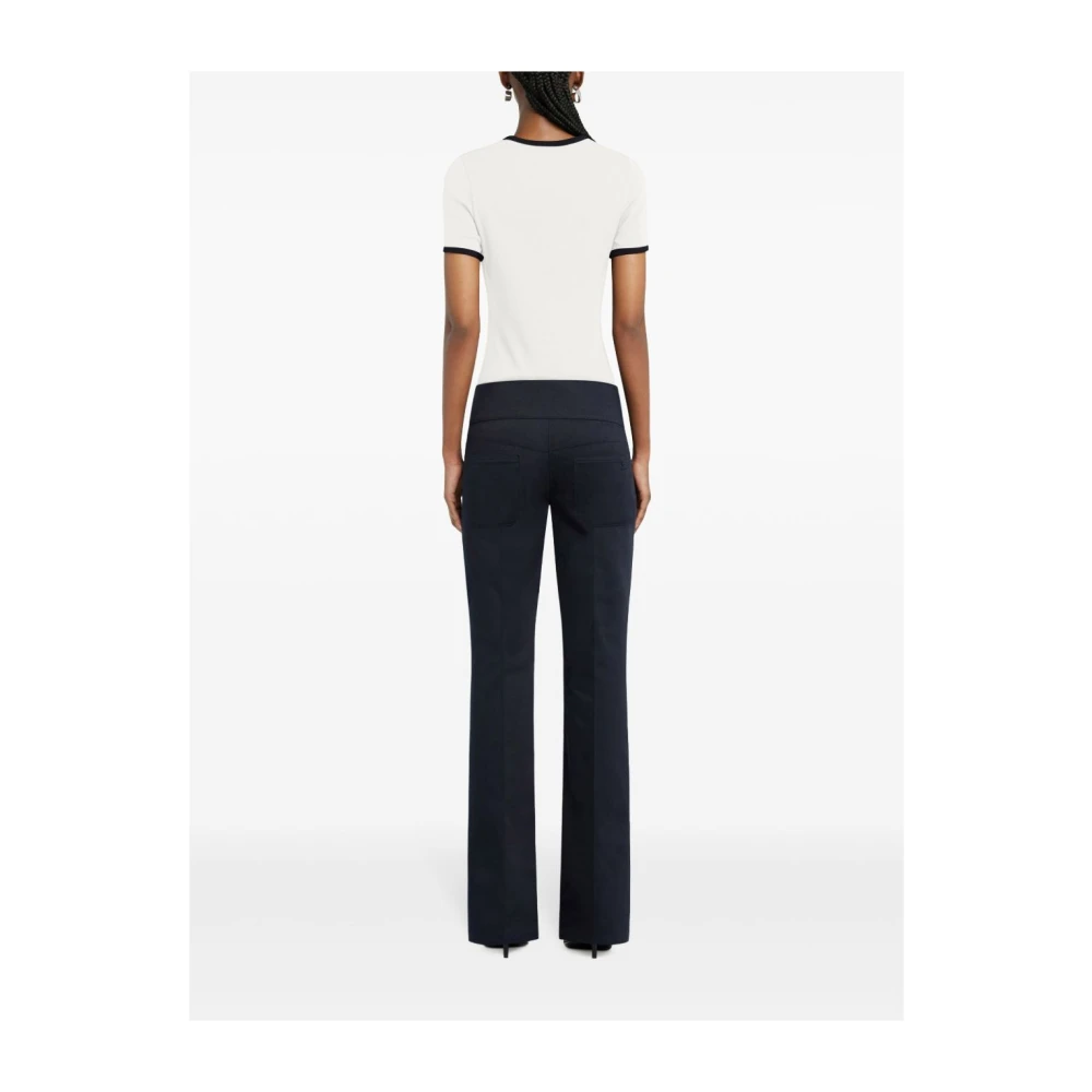 Courrèges Wit & Marineblauw Katoenen T-Shirt Beige Dames