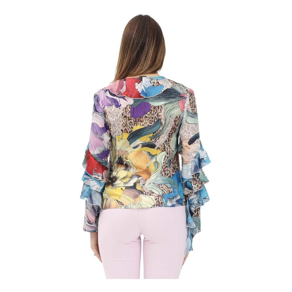 Just Cavalli Bloemen Multikleur Blouse Lente Zomer Multicolor Dames