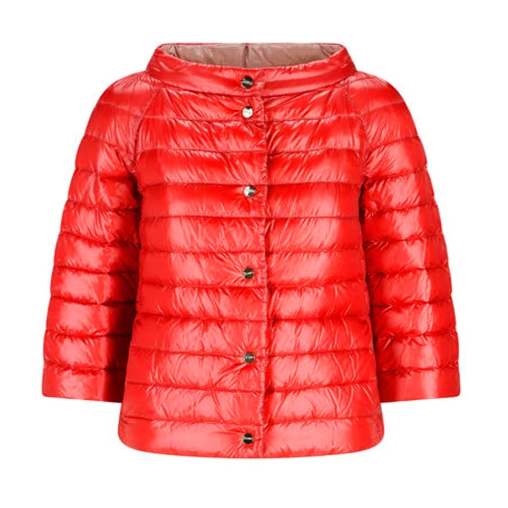 Herno Women's Red Down Jackets, 2XS, Reversible Down Jacket