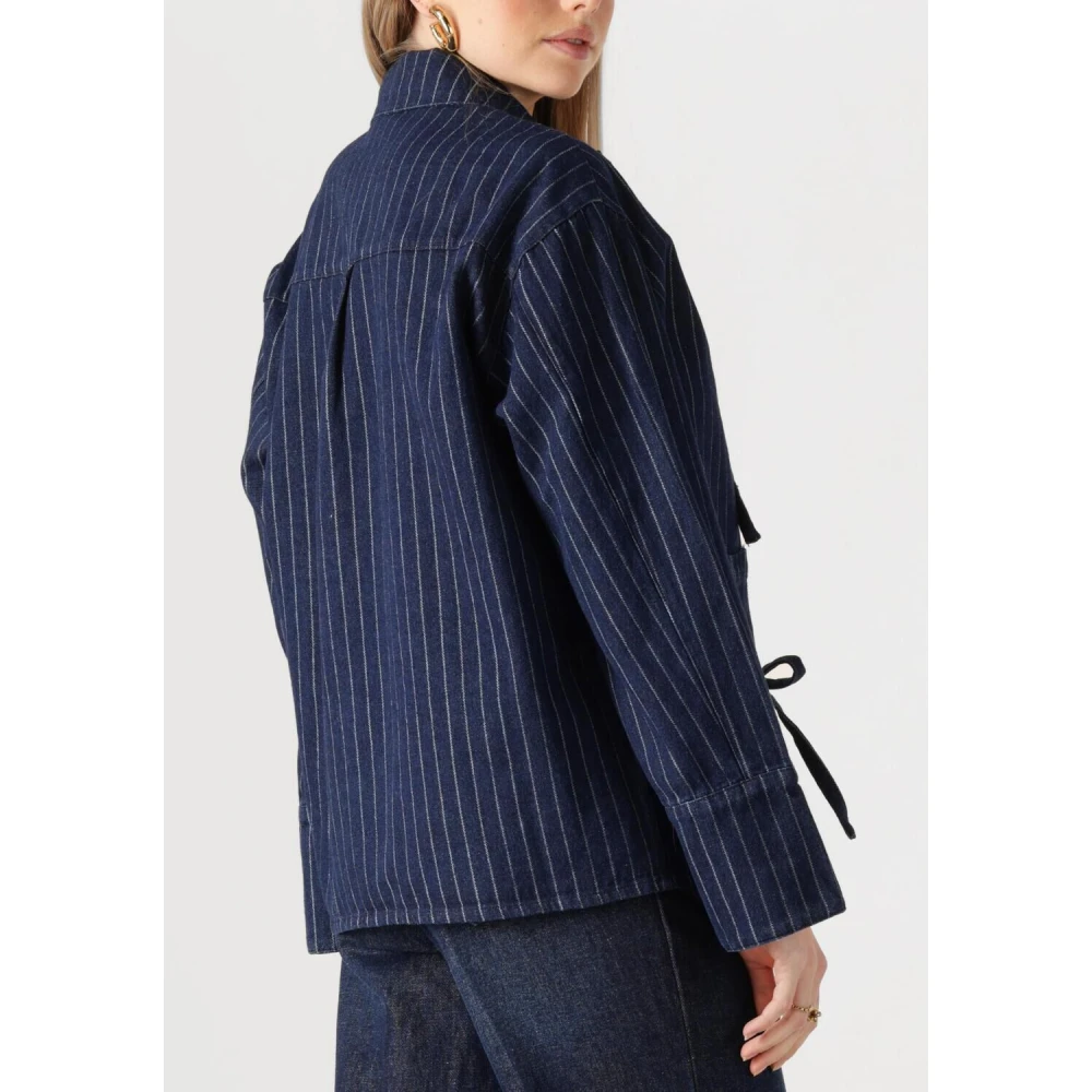 NEO NOIR Gestreepte Starlie Blouse Blue Dames