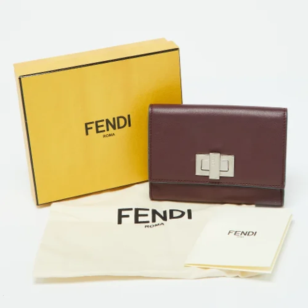 Fendi Vintage Pre-owned Leather wallets Red Dames
