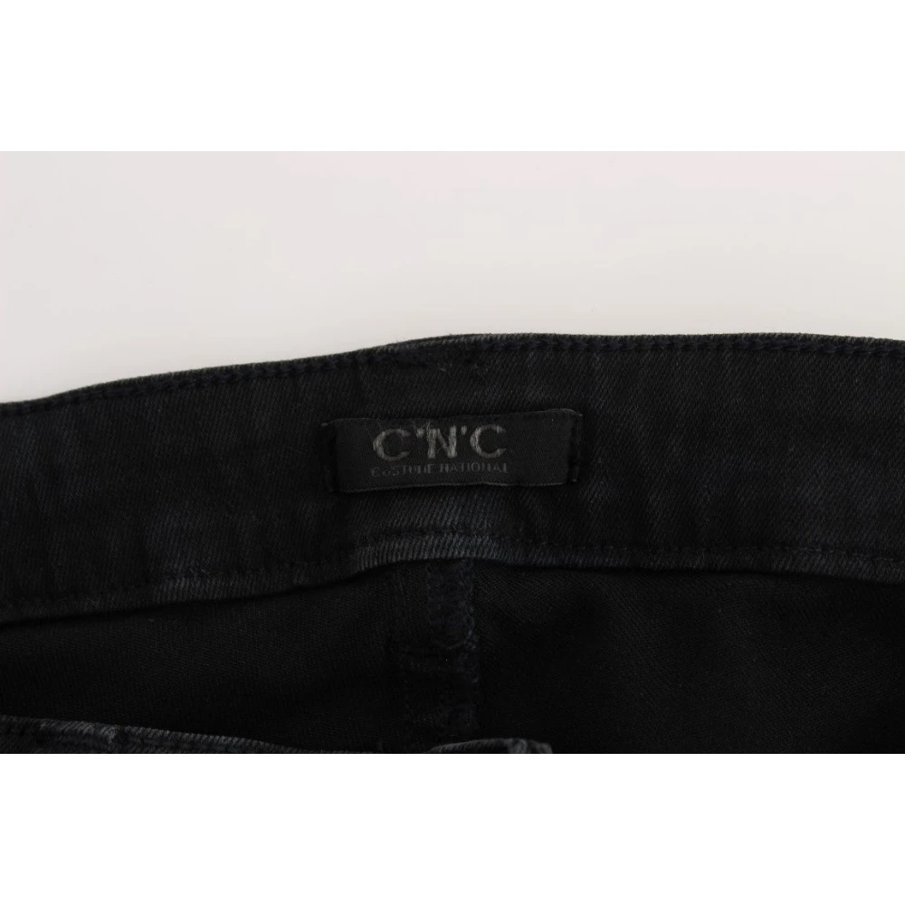 Costume National Slim Fit Designer Jeans in Zwart Black Dames