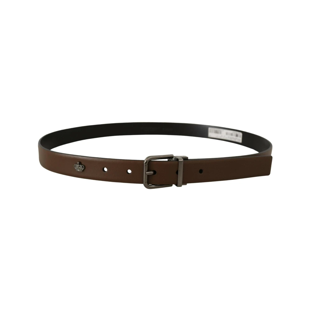 Dolce & Gabbana Omkeerbare Bruin Leren Riem Brown Heren