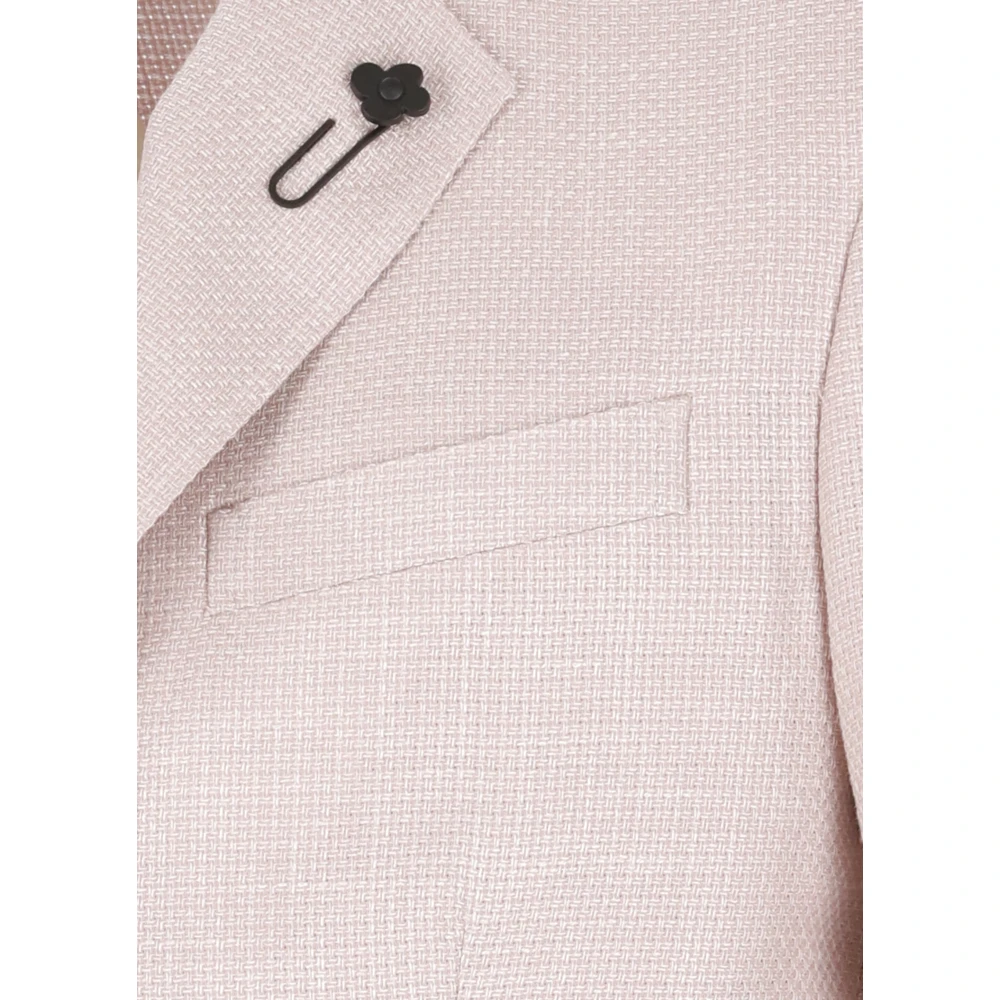 Lardini Roze wollen blend jas voor mannen Pink Heren
