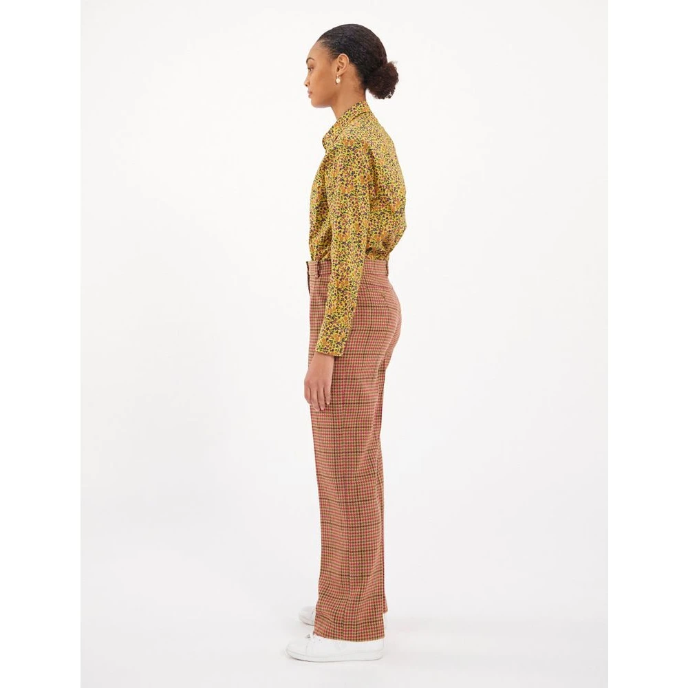 Ines De La Fressange Paris Hector Pied-de-poule Wollen Broek Brown Dames