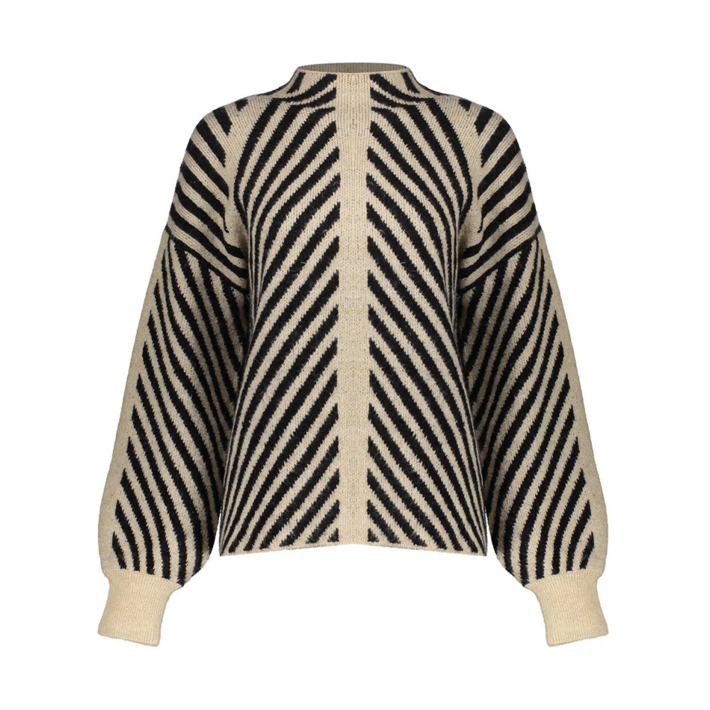 Geisha Gestreepte Pullover Sweater Beige Dames
