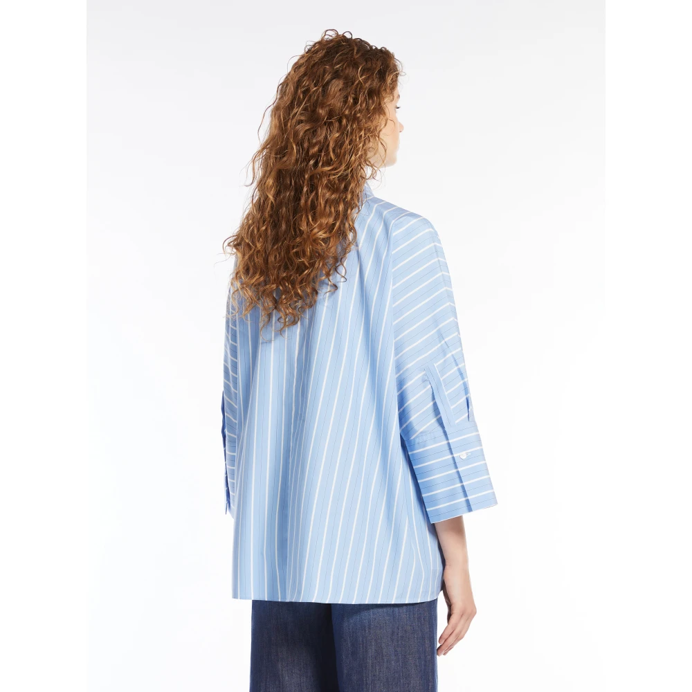 Max Mara Weekend Katoenen Popeline Overhemd Blue Dames