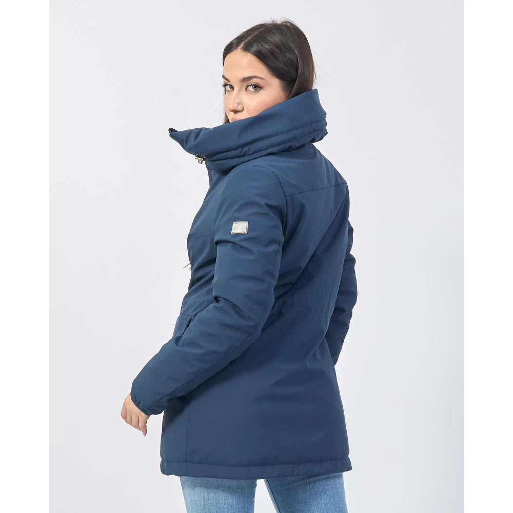 YES ZEE Blauwe Softshell Damesjas met Hoge Kraag Blue Dames