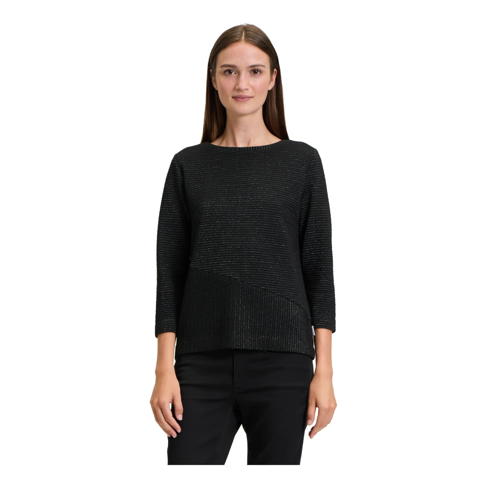Betty & Co Sweatshirt met Lurexdraad Black Dames