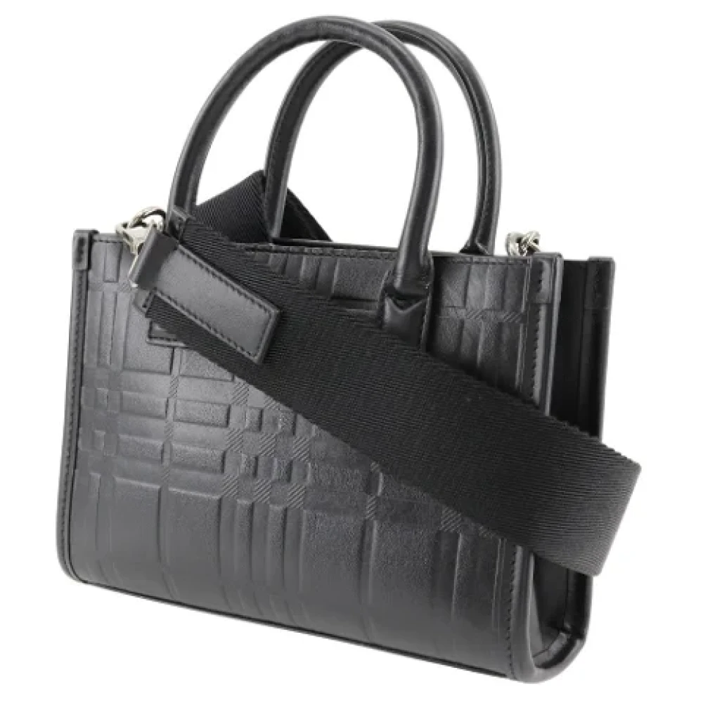 Burberry Vintage Pre-owned Leather handbags Black Dames
