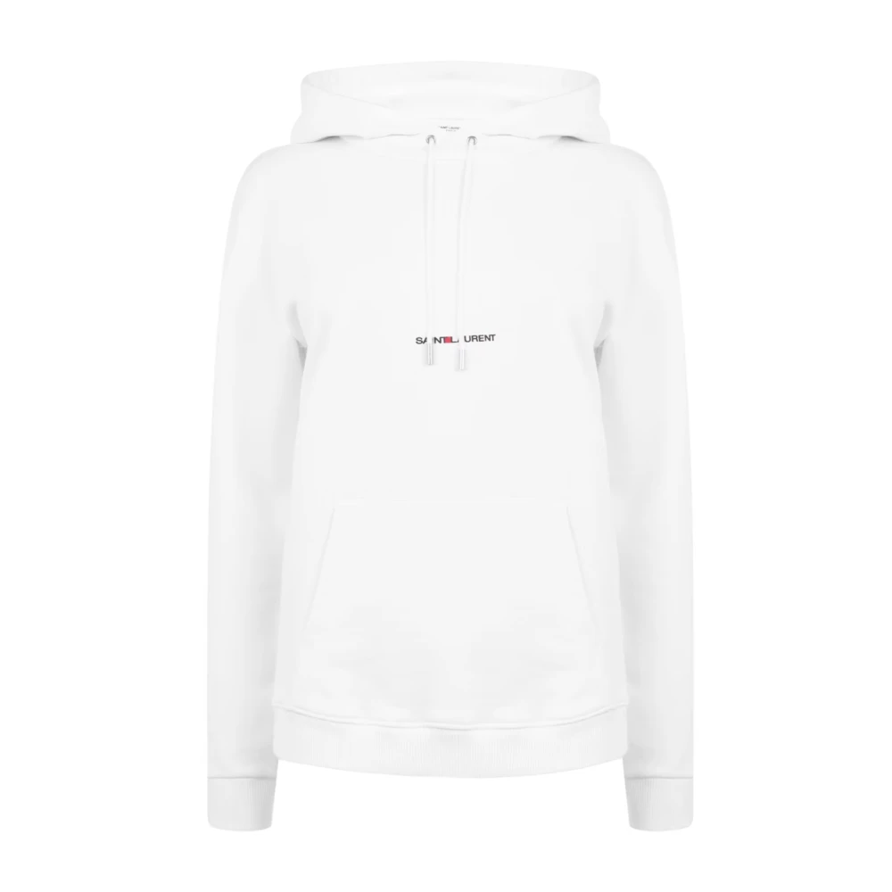 Saint Laurent Rive Gauche Logo Hoodie White Dames