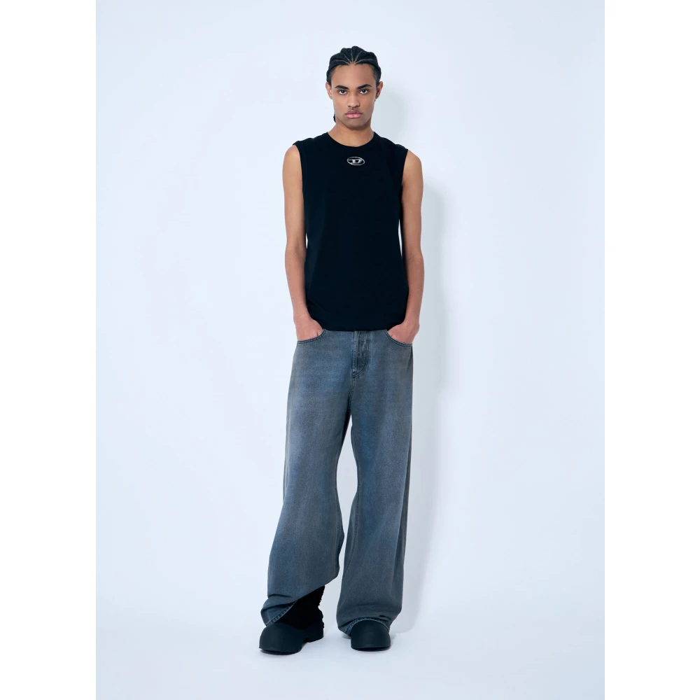 Diesel Logo Plaque Tank Top Black Heren