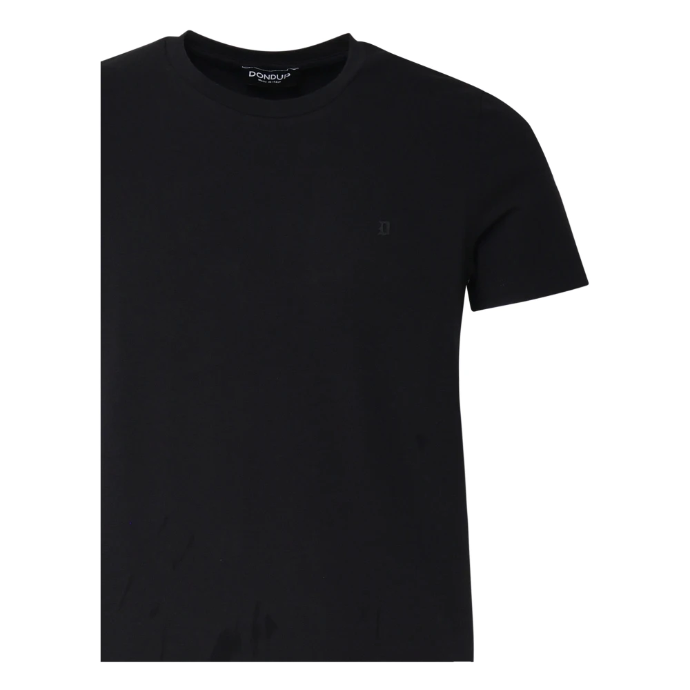 Dondup Zwarte Katoenen T-shirt met Logo Black Heren