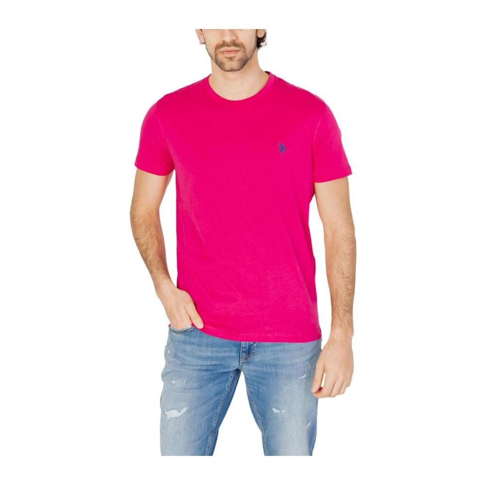 U.s. Polo Assn. Roze Katoenen T-Shirt Lente Zomer Collectie Pink Heren