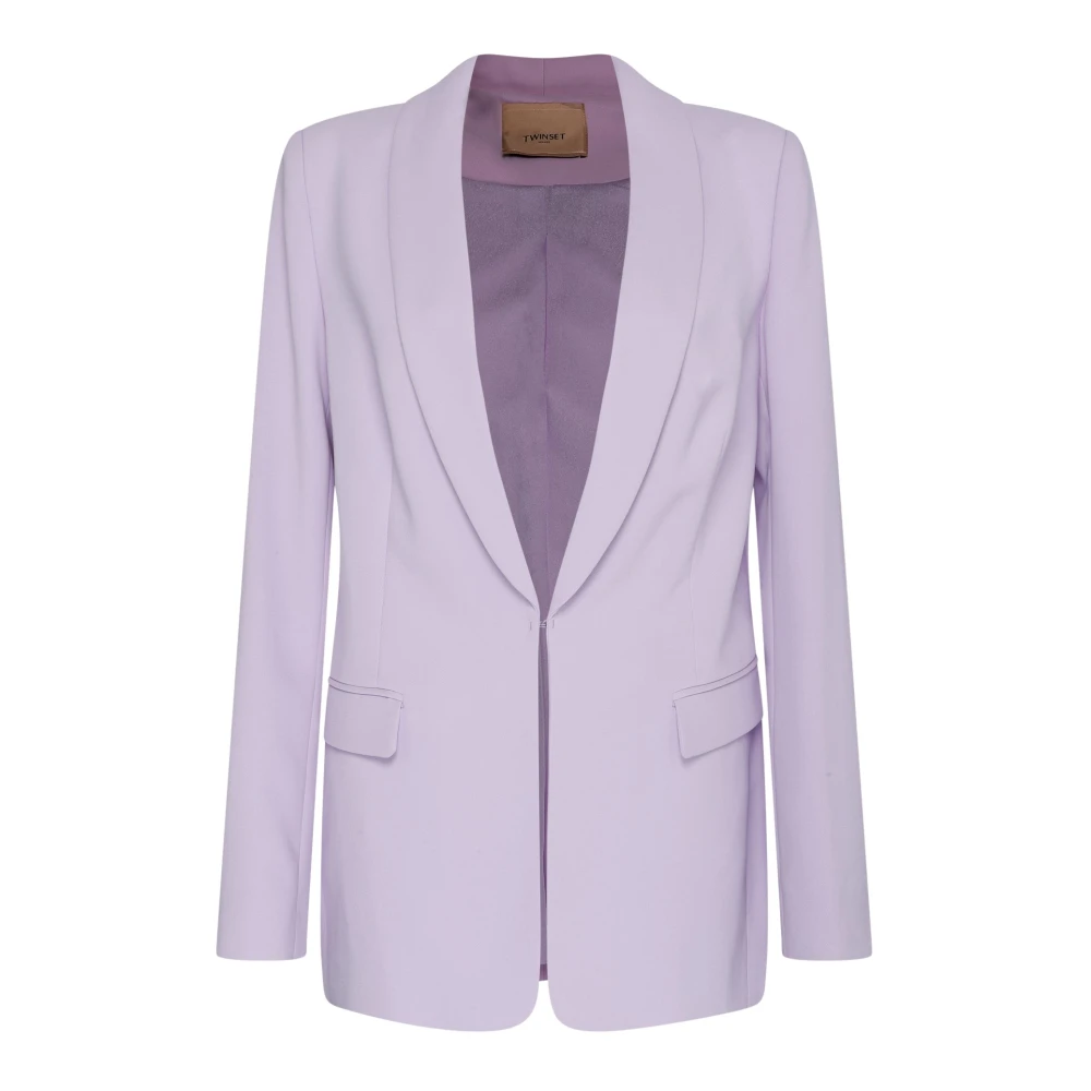 Twinset Donna Viola Blazer Monopetto Lilla Con Linea Dritta